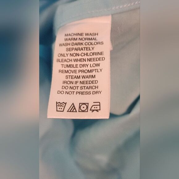 Lady Hathaway XL Blue 3/4 Sleeve Cotton Blend Buttons Up Women’s Shirt - Picture 3 of 5